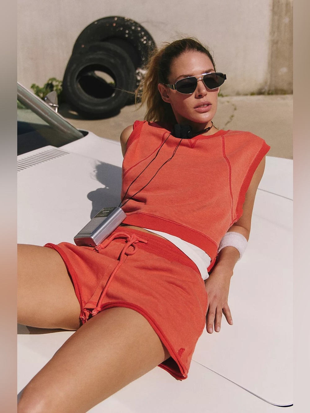 Free People Movement Time After Time Set Orange Flame Small New With Tags - Picture 4 of 10